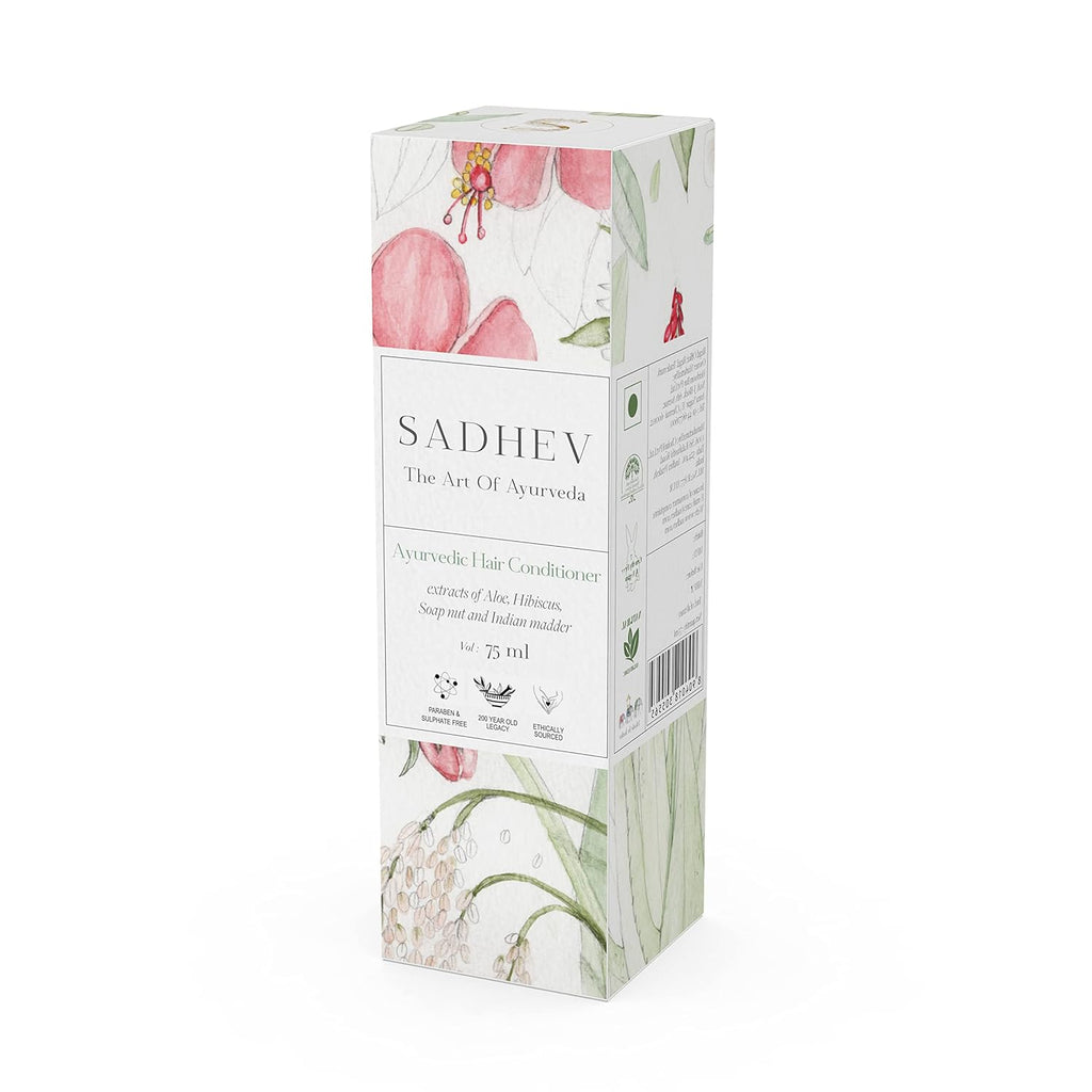 Sadhev Ayurvedic Hair Conditioner With Extracts Of Aloe, Hibiscus, Soap Nut And Indian Maddar For Deep Condition And Nourishment