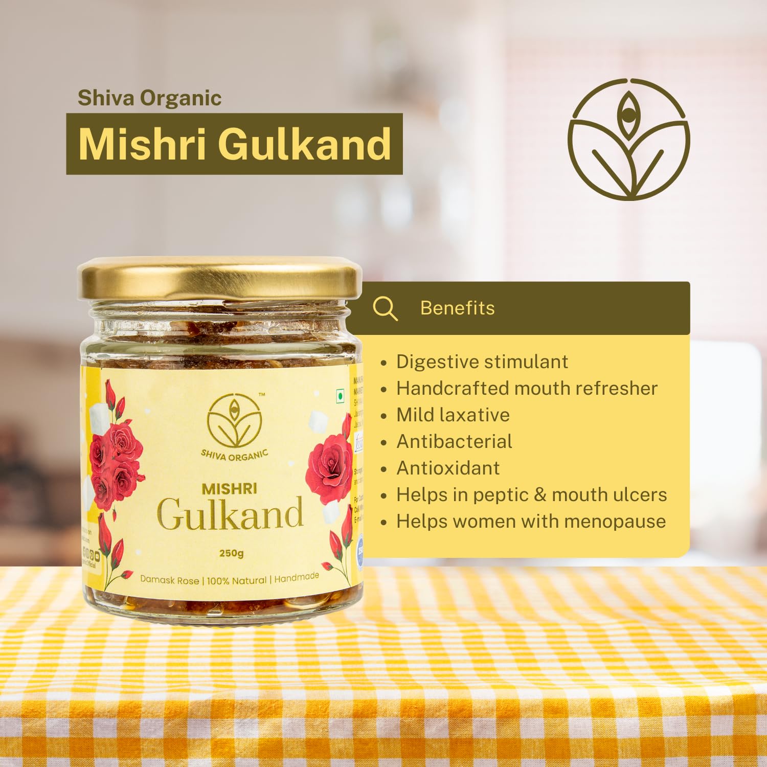 Shiva Organic Gulkand With Misri - 250 gms