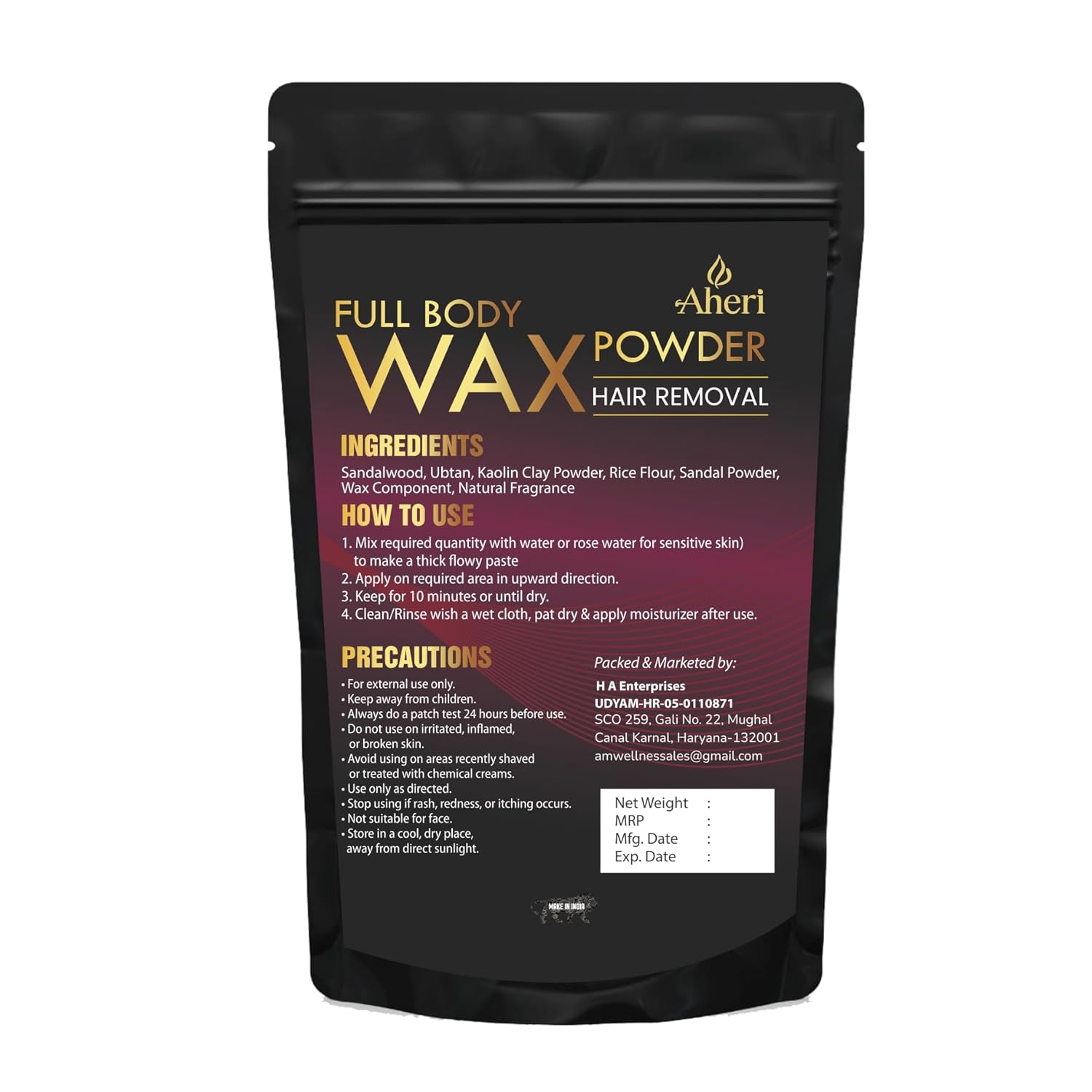 Wax Powder for Women & Men 200 gm | Herbal Wax for Hair Removal | Aloevera Powder Wax for Full Body, Bikini, Hands, Legs & Arms | Chemical-Free Hair Removal - Pack of 1