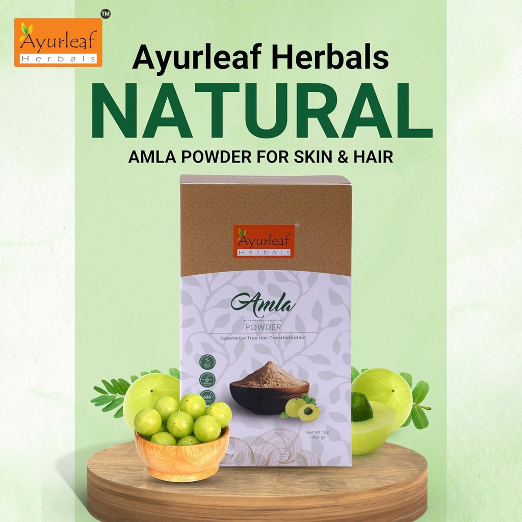 Ayurleaf Herbals Amla Powder for Hair Growth, Skin - 200 Gms