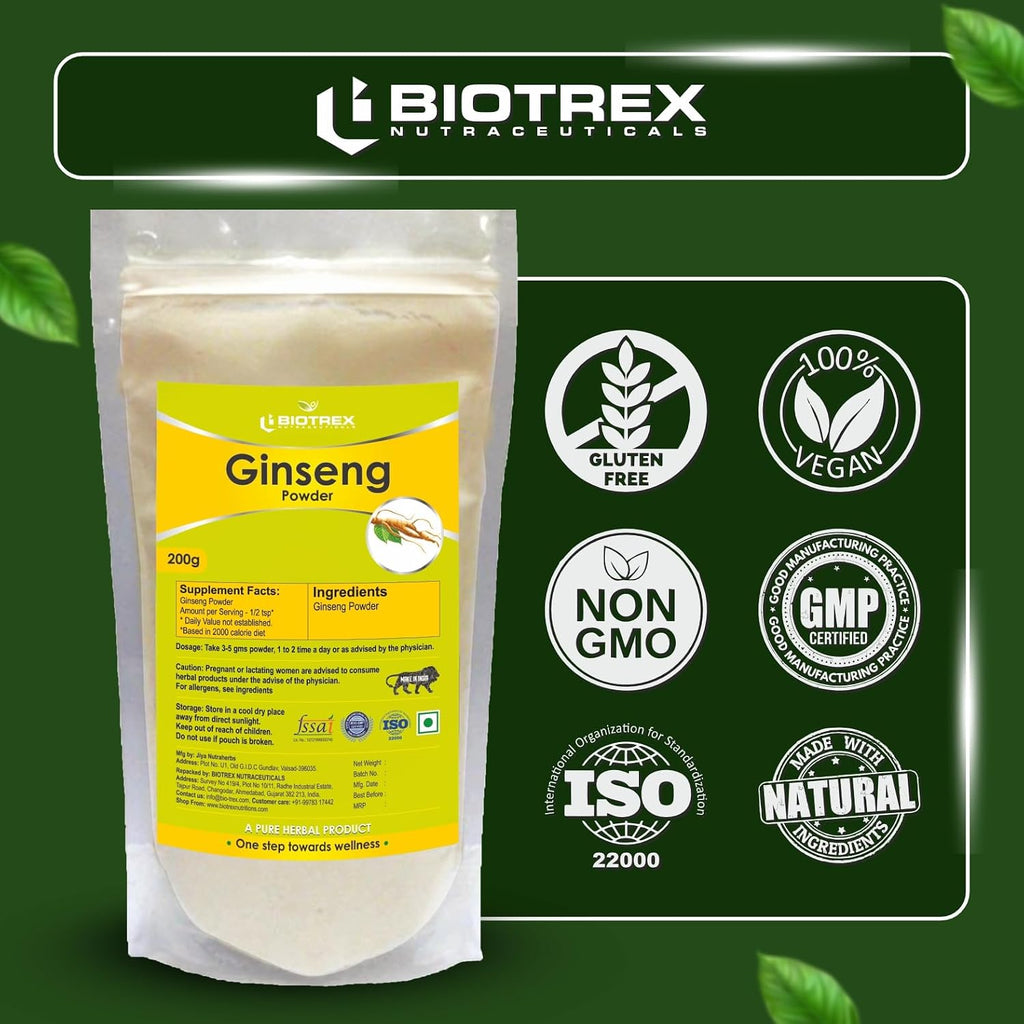Biotrex Nutraceuticals Ginseng Herbal Powder - 200gram