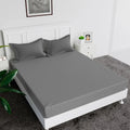 Kuber Industries Double Bedsheet with 2 Pillow Covers 144 TC Glace Cotton Bedsheet Gray