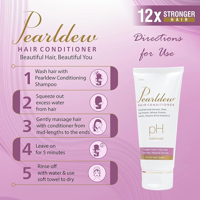 Pearldew Hair Conditioner - 100 ml | With Keratin, Aloe Vera, Soy Protein| Paraben Free | Pack of 2