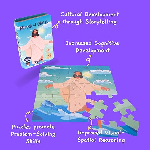 Toynama Educational Toys for Kids - Miracle of Christ 25 Pcs Jigsaw Puzzles Ages 3+ | Cultural Interactive Learning With App