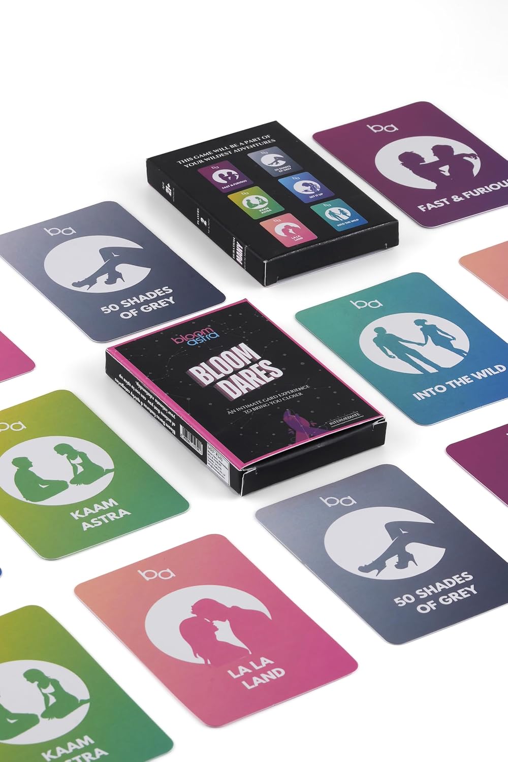 Bloomastra Bloom Dares Card Game for Couples | 24 Cards | 6 Fun Categories Great Conversations & Fun Challenges for Date Night Romantic Gift for Couples (Intermediate)