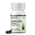 INLIFE Spirulina Tablets 2000 mg (per serving) | Green Superfood Supplement | Nutritional Supplement Protein Fiber Antioxidants - 60 Tablets (Pack of 1, 60's)