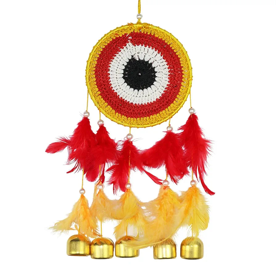 Wind Chime 5 Bell Dream Catcher Orangr Yellow