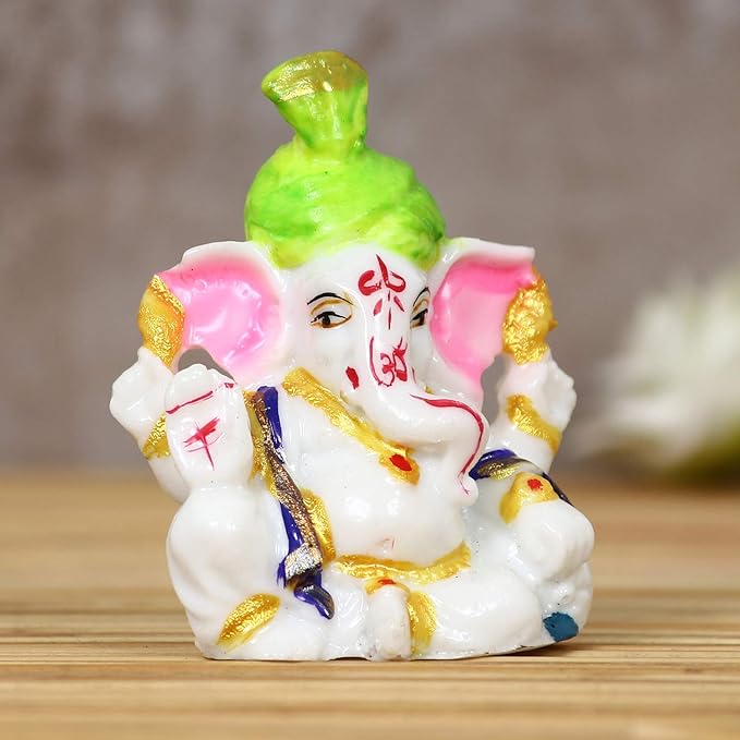 Ecraftindia Decorative Lord Ganesha Idol for Car Dashboard | Home Temple and Office Desks