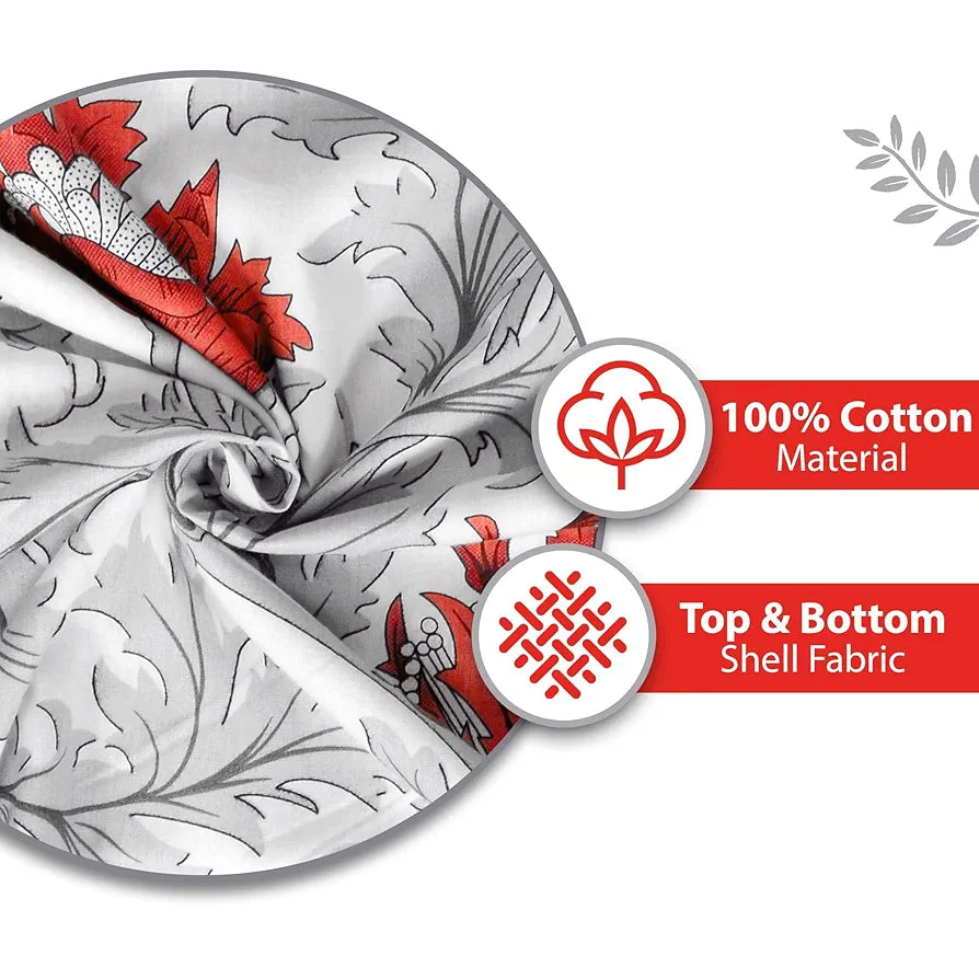 Divine Casa Floret 100% Cotton Double Dohar 120 GSM Soft & Lightweight Throw Blanket Colour Royale