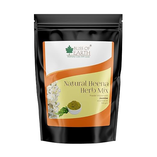 Bliss of Earth Natural Heena Herb Mix For Hair Jasmine Blended - 100 gms