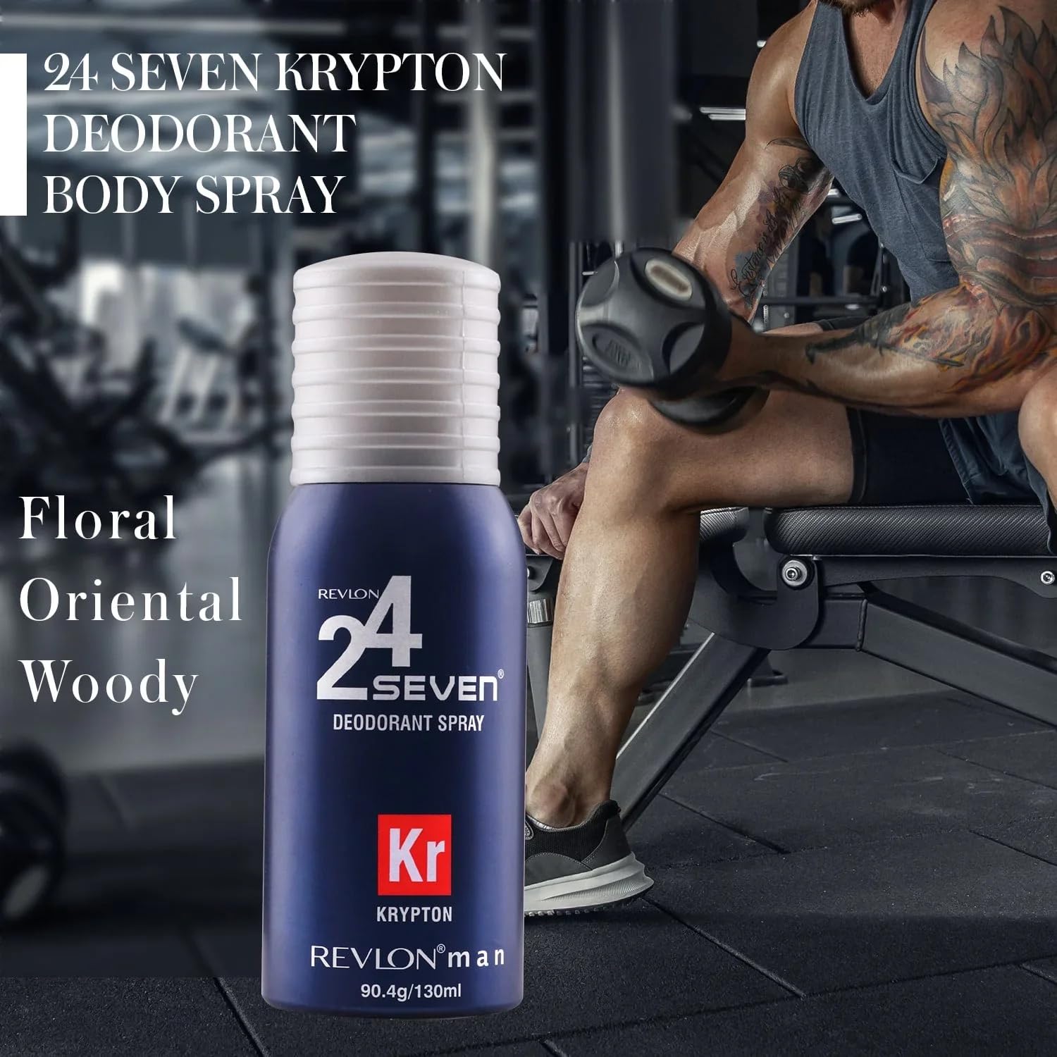 Revlon 24 Seven Perfumed Body Spray for Men & Women | Long-Lasting Fragrance for All-Day Freshness | Invigorating, Light & Refreshing Scent | Krypton-130ml