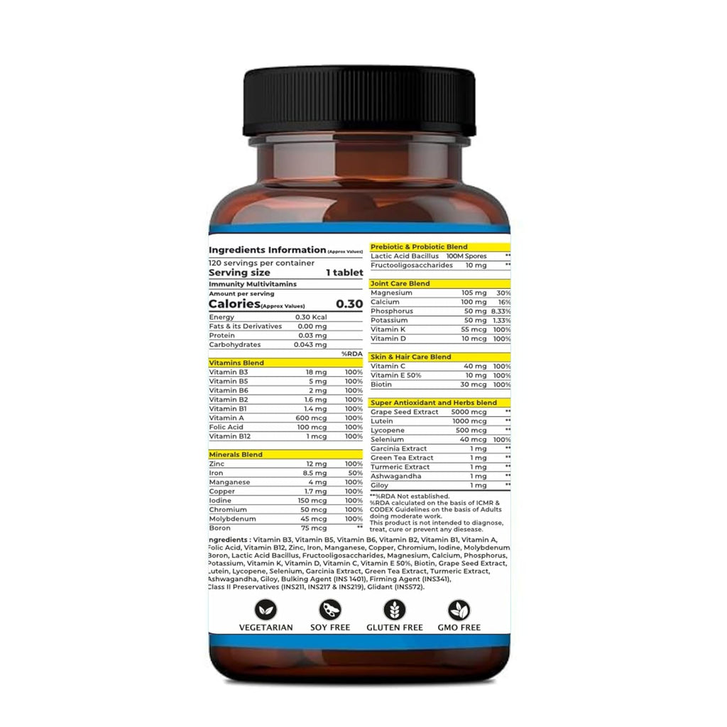 Simply Earth Nutrition Combo: 120 Magnesium Complex Tablets + 120 Multivitamin Tablets - Complete Blend of Vitamins, Minerals & Probiotics for Bone & Heart Health