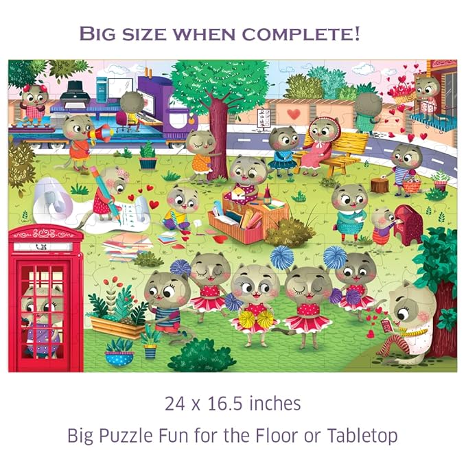 Chalk and Chuckles 100 Piece Jigsaw Puzzle for Kids | Educational Toy | Christmas Gift | Kindness Activity Makermax Cat