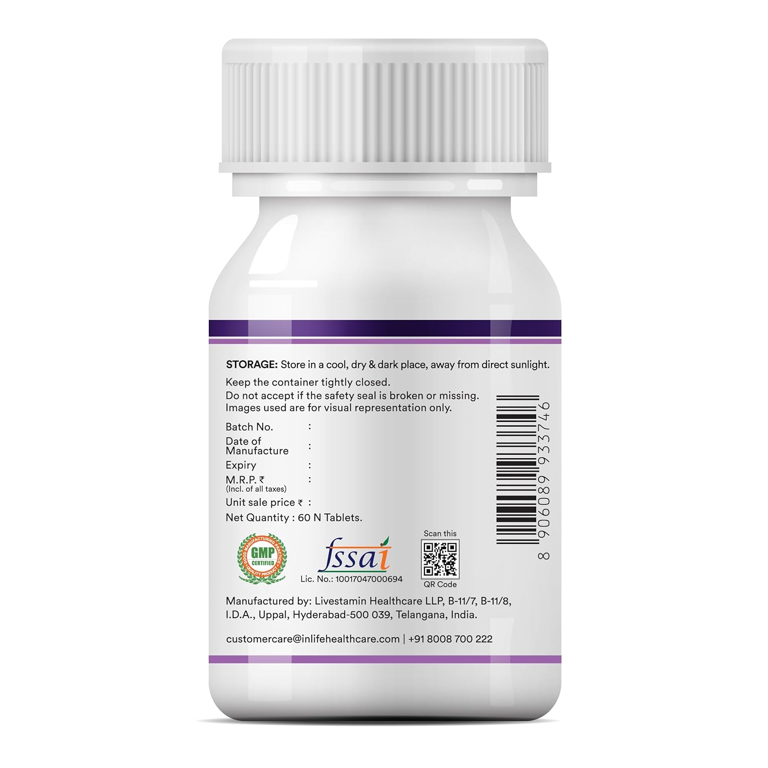 INLIFE ZMA (Zinc Magnesium Aspartate & Vitamin B6) For Men And Women | For Muscle Strength, Recovery, Sleep, Immune Support - 60 Tablets (Pack of 1)