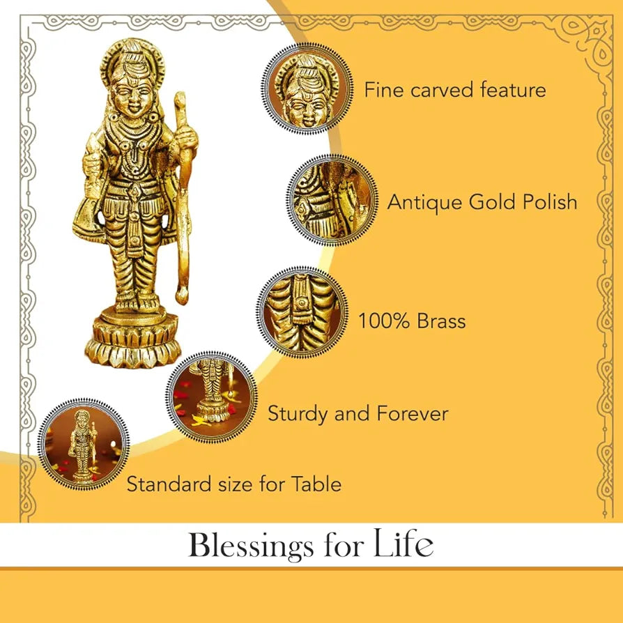 Ekhasa Pure Brass Ram Lalla Idol Ayodhya Ram Lala Murti
