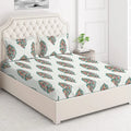 Layers Toughened Cotton Bedsheet for Double Bed King Size with Pillow Cover Set 225 TC Olive