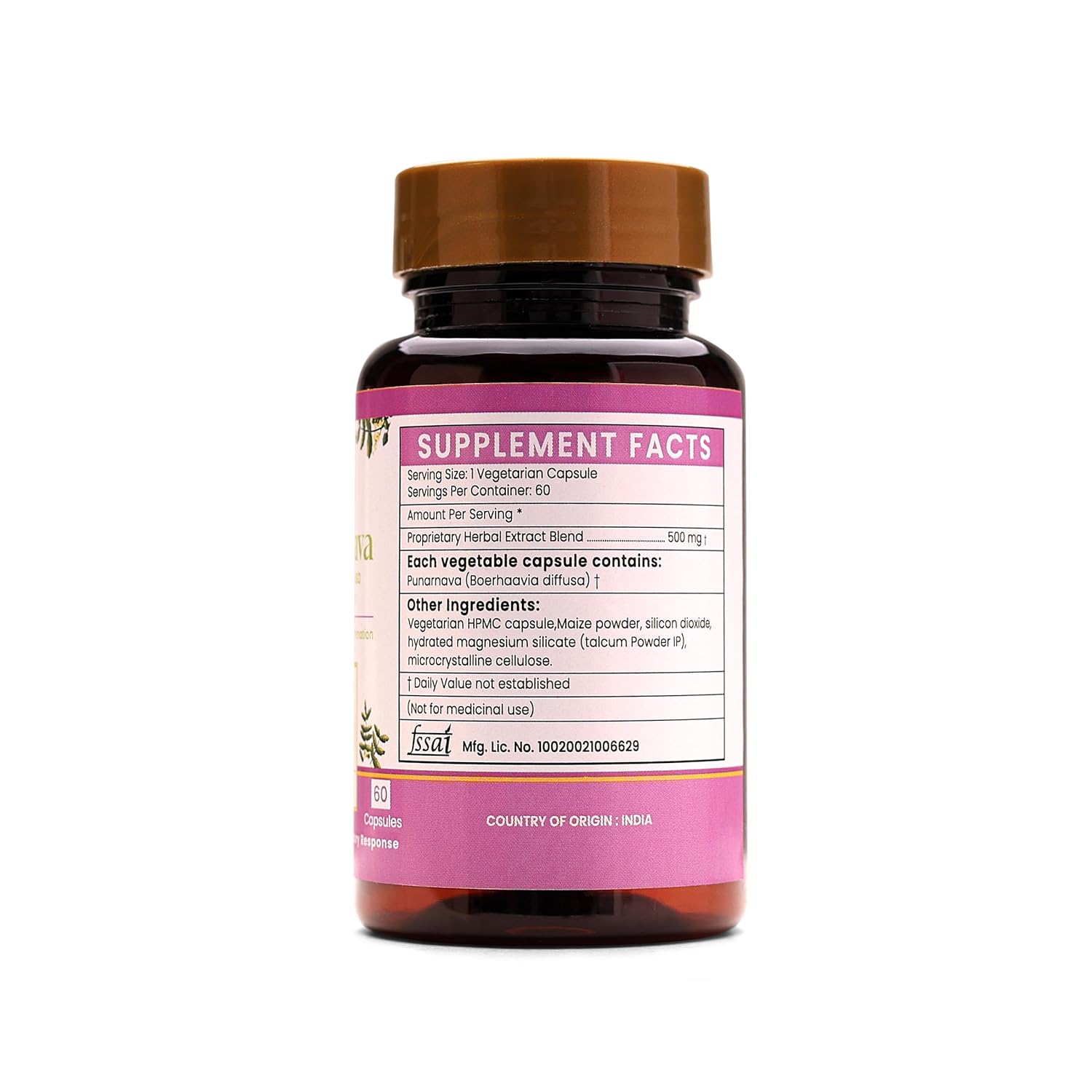 Ayurleaf Herbals Punarnava Capsules - 60 Caps