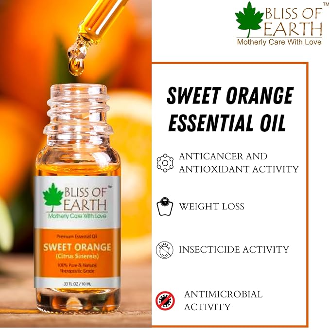 Bliss of Earth Pure Sweet Orange Essential Oil - 10 ml