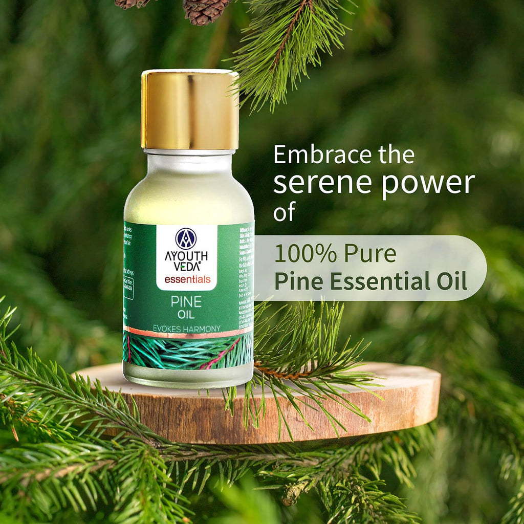 Ayouthveda Pine Essential Oil | Aromatherapy Kit for Stress Relief & Relaxation | use for Skin & Hair, Bath, Soaps & Candles, Inhalers & Diffusers | Revilatises & Soothes Mind & Body (15ml)