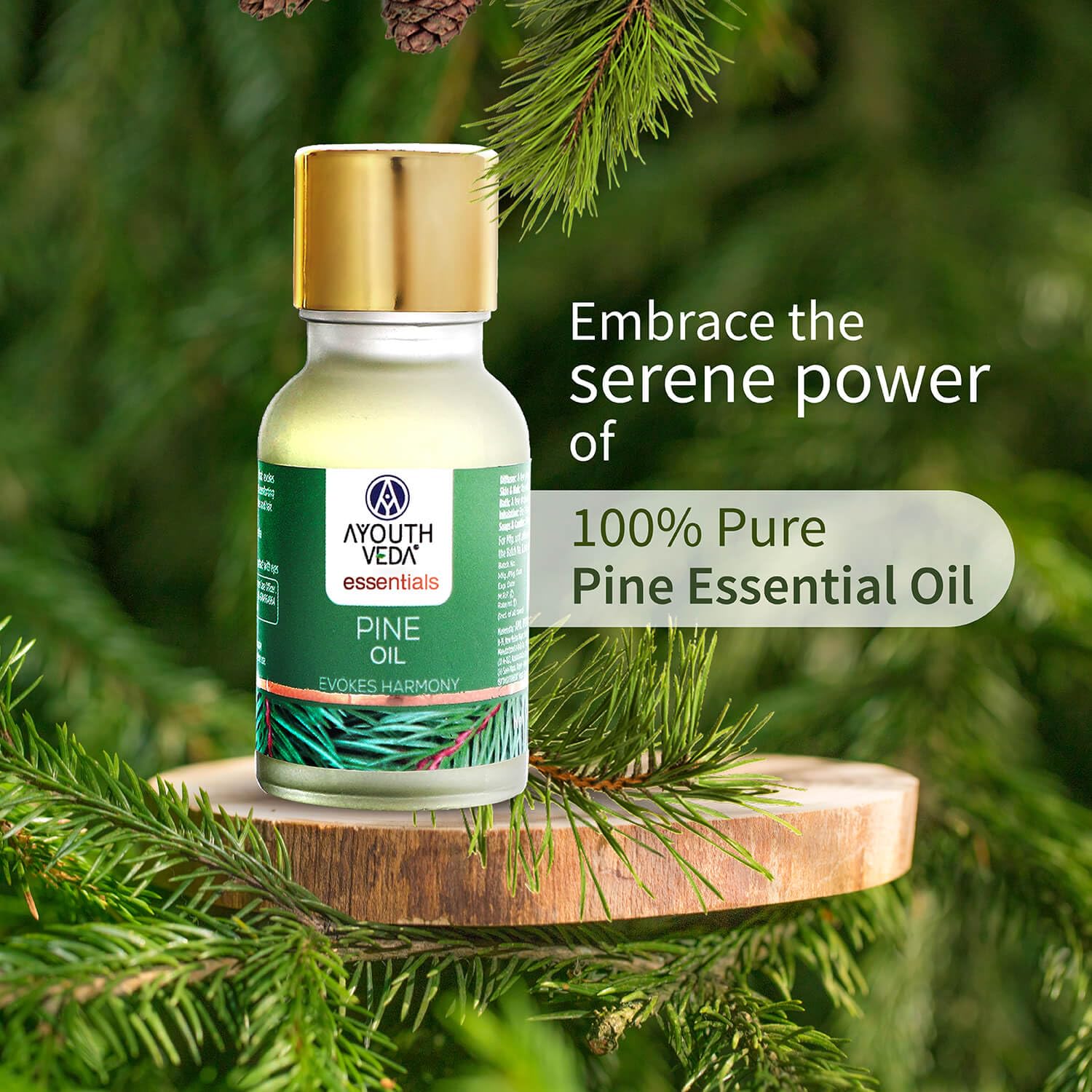 Ayouthveda Pine Essential Oil | Aromatherapy Kit for Stress Relief & Relaxation | use for Skin & Hair, Bath, Soaps & Candles, Inhalers & Diffusers | Revilatises & Soothes Mind & Body (15ml)