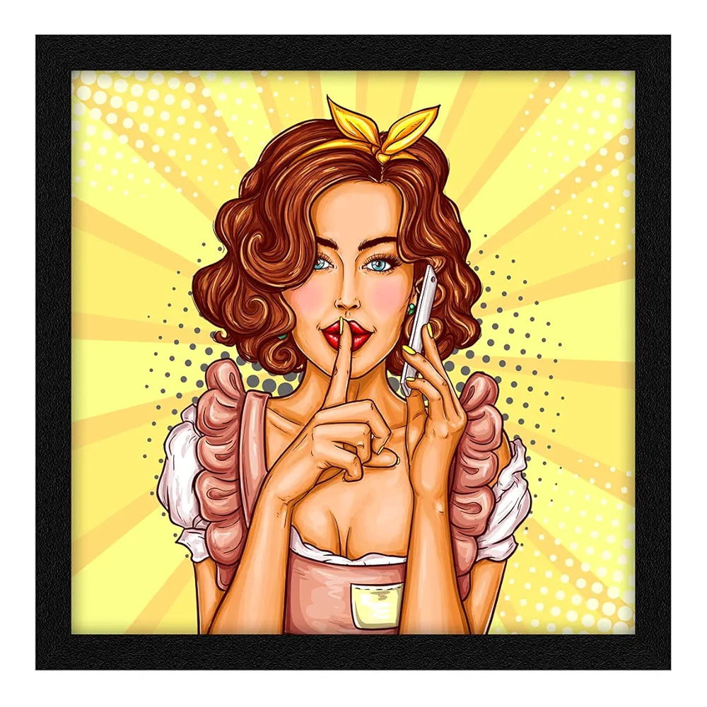 ArtX Paper Beautiful Women Pop Art Wall Art Painting Multicolor Abstract