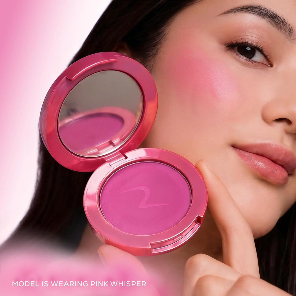 RENEE You Are Blushing Powder Blush With Matte Finish | Buildable, Rosy Payoff, Lightweight, Long-Lasting Formula | With Grapeseed oil, Olive oil & Vitamin E - Pink Whisper | 5.5g