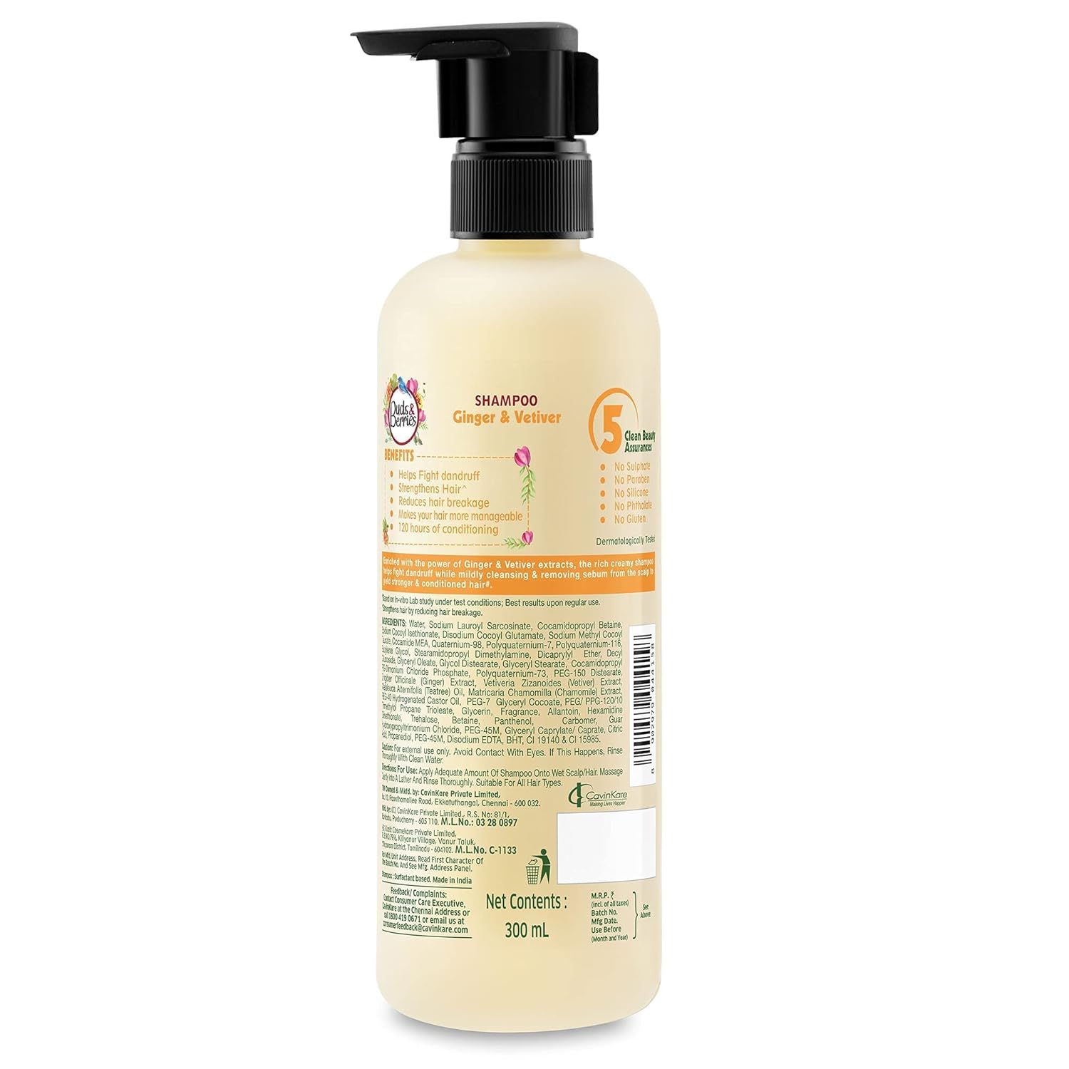 Buds & Berries Ginger and Vetiver Dandruff Control Shampoo - 300 ml