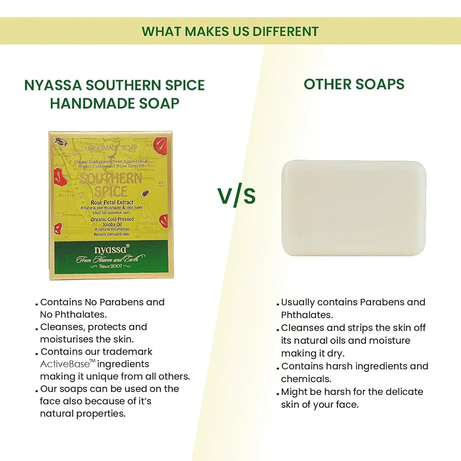 Nyassa Southern Spice Natural Bathing Handmade Soap All Skin Type - 150 Gms