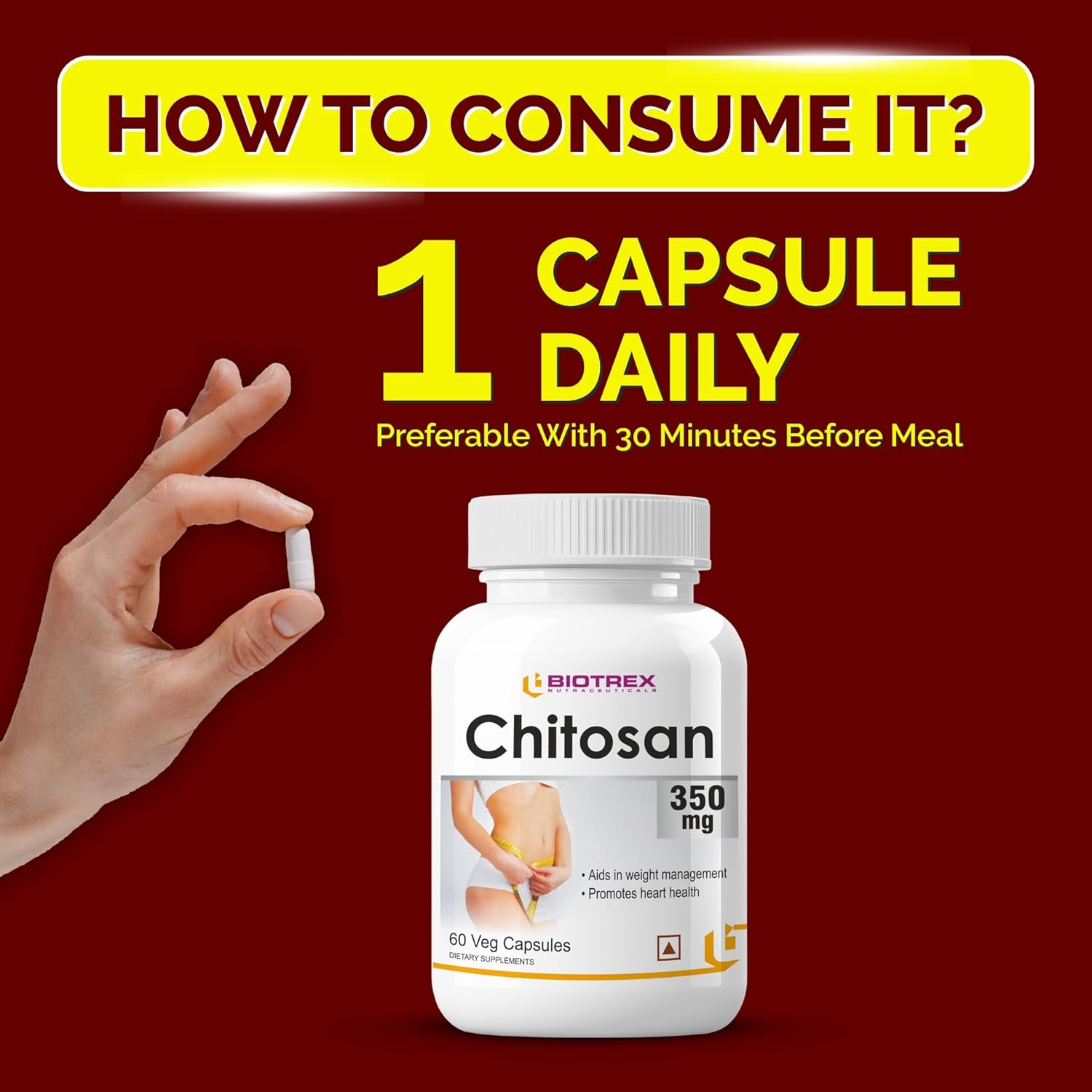 Biotrex Nutraceuticals Chitosan 350mg - 60 Capsules