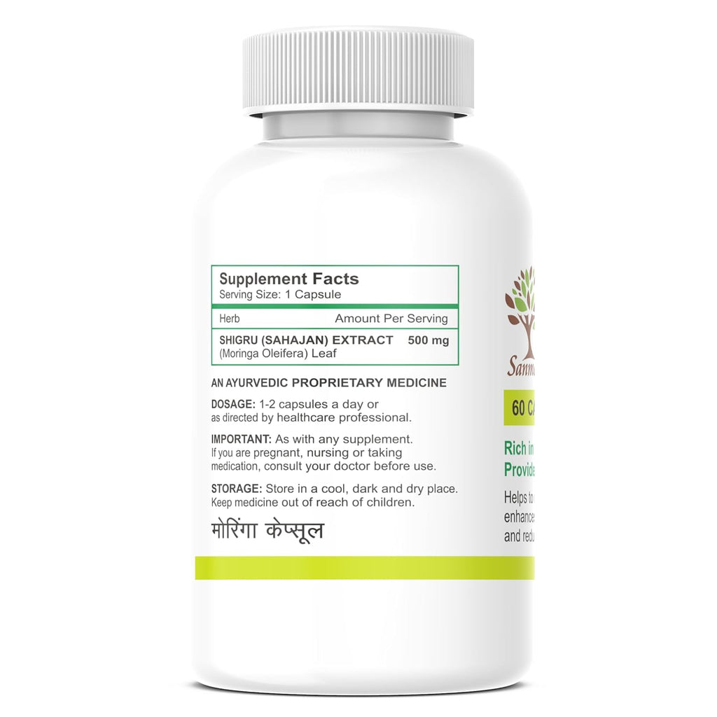 Sanmesh Ayurvedic's Moringa 500 mg Capsules - 60 caps