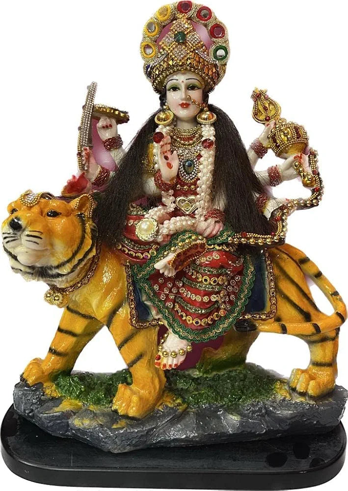 Alila Big Size Marble & Polyresin Maa Durga Mata Rani Murti Idol Statue 14 inches