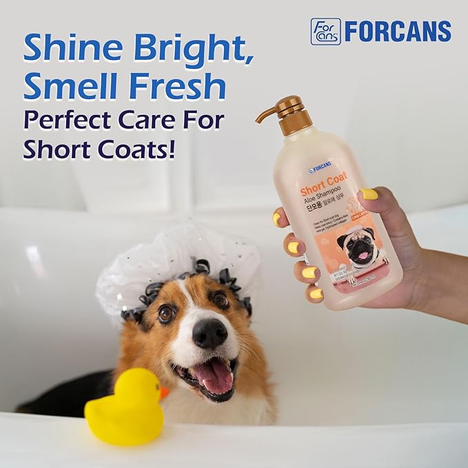 Pet Needs Forcans Short Coat Aloe Shampoo - 750 Ml | Shiny and Healthy Coat | Customised Shampoo | Characteristics of Pure Aloe Vera Gel