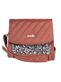 Zouk Vegan Leather & Jute Flap Closure Beyond Basic Sling Bag For Women's Girls