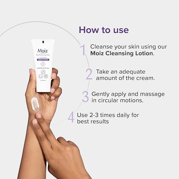 Moiz Daily Moisturizing Cream for Face & Body | Formulated With 9 Moisturizers - 50 Ml