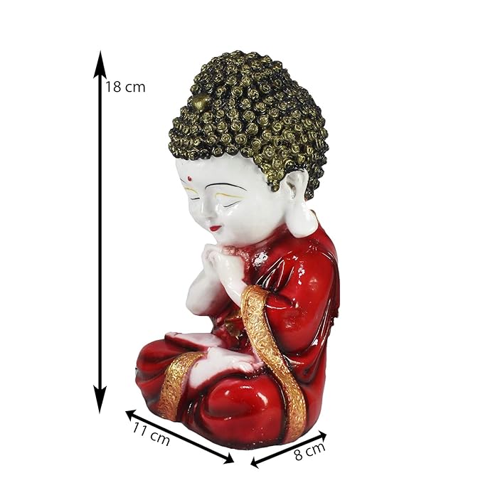 Ecraftindia Child Monk Figurine | Red