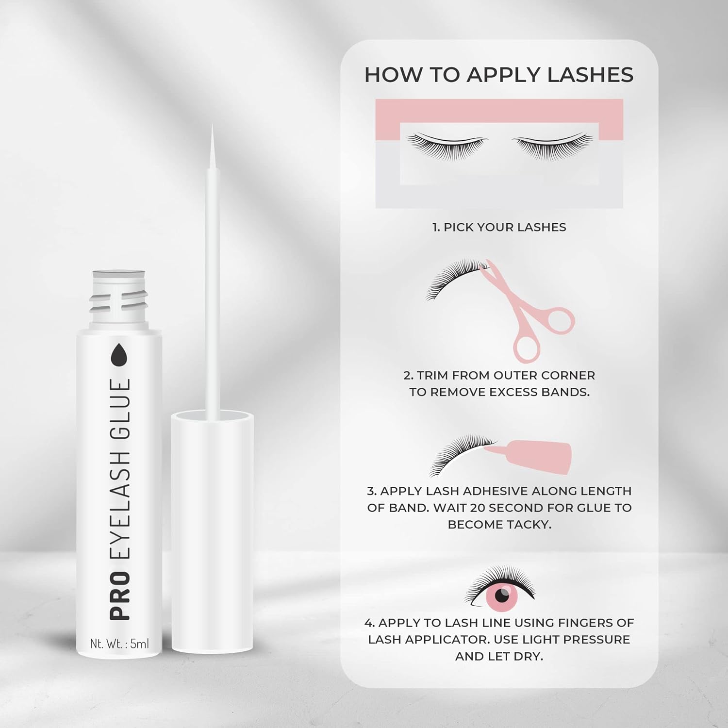 Swiss Beauty Pro Eyelash Glue - White, Eye Makeup, 5Ml