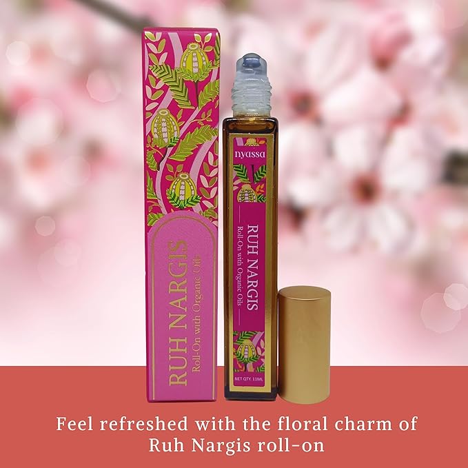 Nyassa Ruh Nargis Roll on With Organic Oils | Fragrance Oil and Vitamin E | 11 Ml