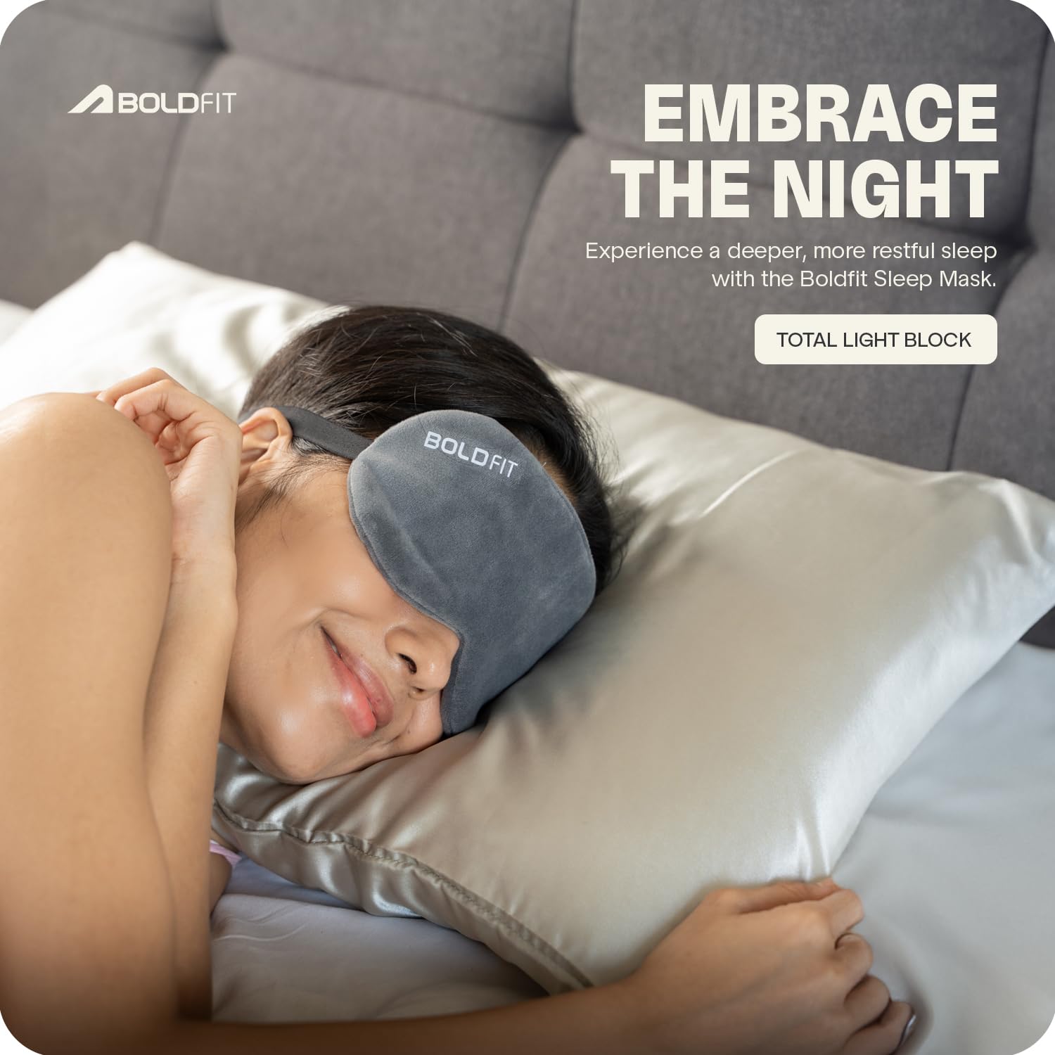 Boldfit Eye Mask for Sleeping with Adjustable Strap Super Soft Sleep Masks Blind Fold for Comfortable Travelling Sleep Mask Pad for Girls Eye Masks Blind Folds for Sleeping - Green Grey (Pack of 2)