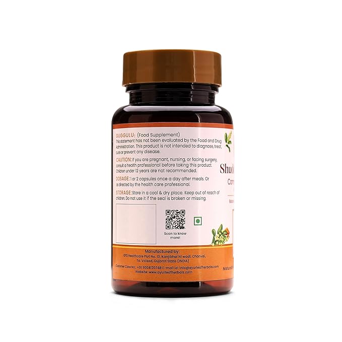 Ayurleaf Herbals Pure Ayurvedic Shuddha Guggulu Capsules | 60 Caps | Pack of 2