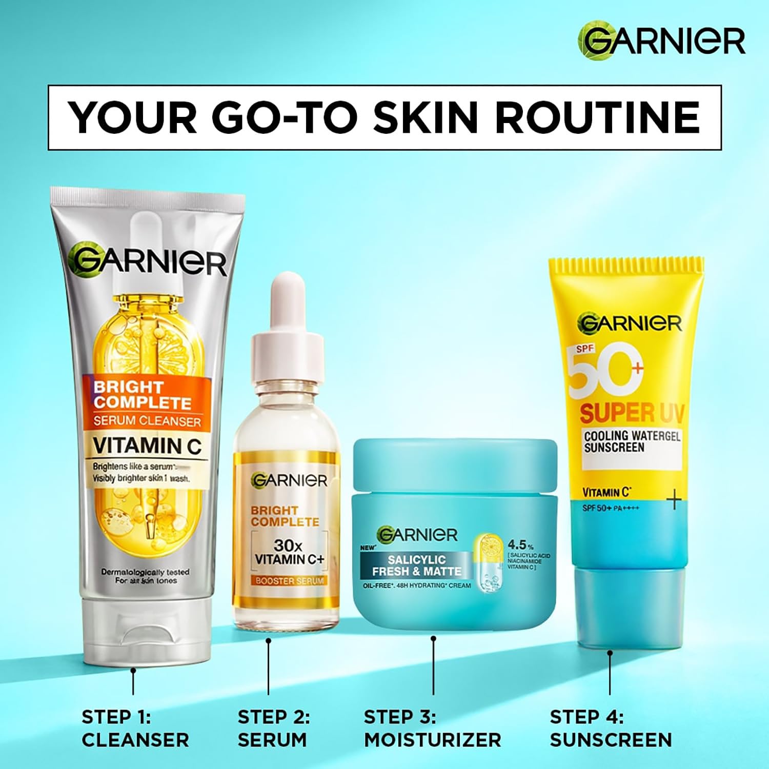 Garnier Fresh & Matte Salicylic Acid Sorbet Moisturizer Cream, Salicylic Acid + Niacinamide + Vitamin C, 9x Lighter Sorbet Cream, For Hydration & Oil Control, Suitable for Oily to Normal & Combination Skin, 90g