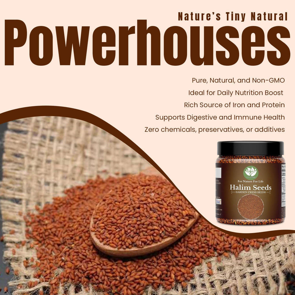 Go Vegan Halim Seeds - 350 Gm Aliv Seeds (Jar Pack)