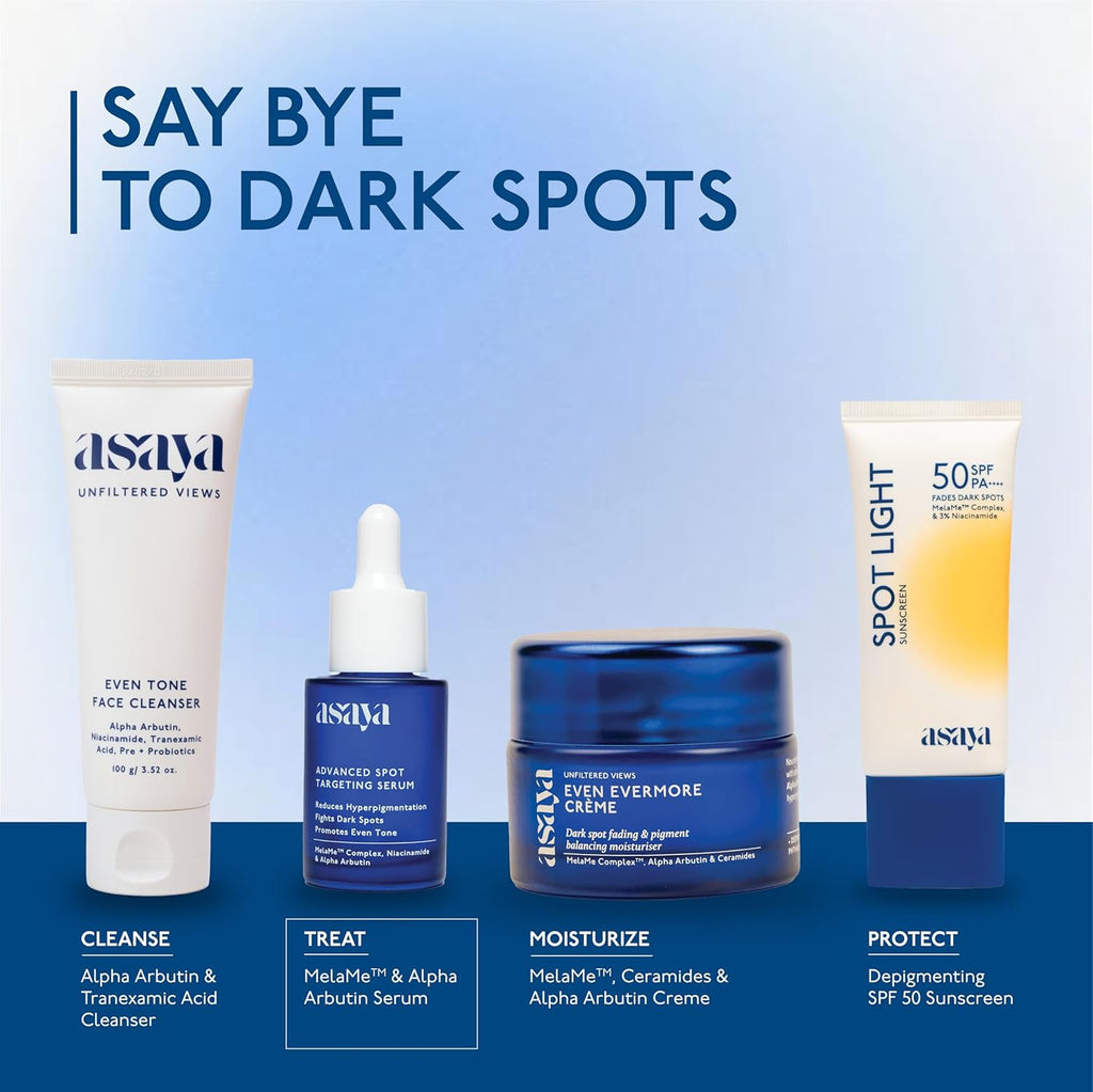 Asaya Advanced Spot Pigmentation Face Serum | Dark Spots, Melasma & Acne Marks Care | Niacinamide & Alpha Arbutin | Brightening Serum for Men & Women | 30ml