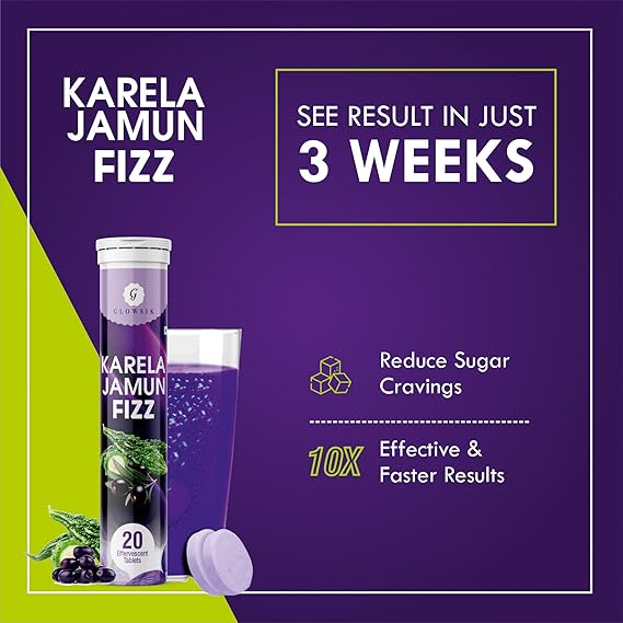 Glowsik Ayurvedic Karela Jamun - 20 tabs - (Pack of 2)