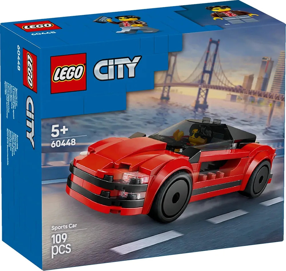 Lego City Red Sports Car Supercar Toy Vehicle Set 60448 Building Blocks Toys for 5+ Gift for Boys and Girls