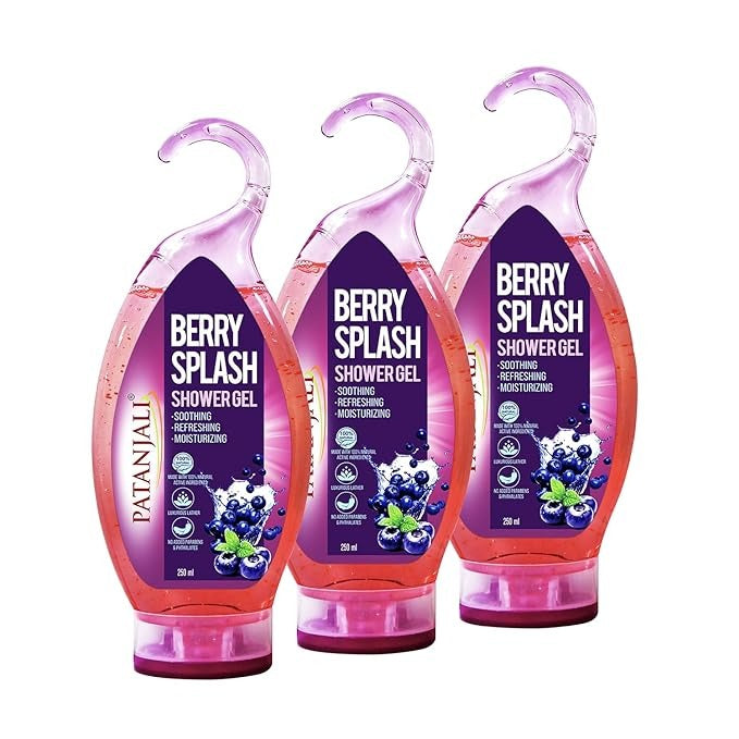 Patanjali Berry Splash Shower Gel with Aloe Vera - 250 ml (Pack of 3)