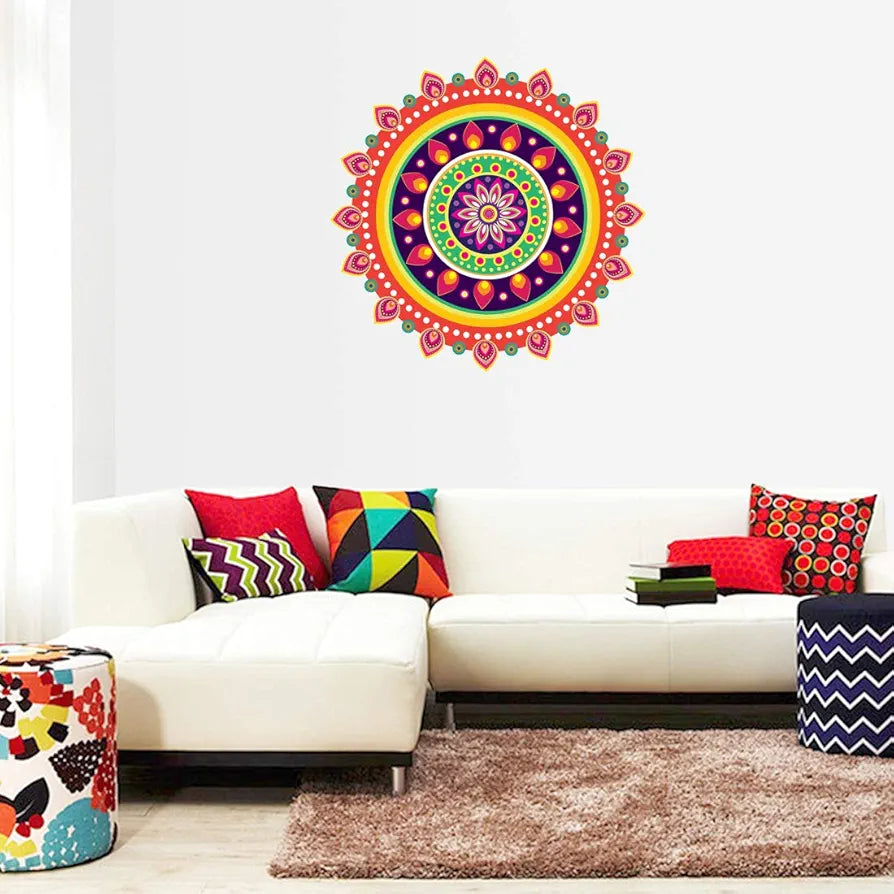 Rangoli Vinyl Wall Sticker Self-Adhesive Wall Decor Parent 2 Design-11