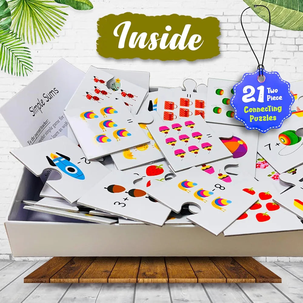 Hello Friend Simple Math Sum Jigsaw Puzzle Connecting 2-Piece  for Kids Children and Toddlers Early Learning Educational