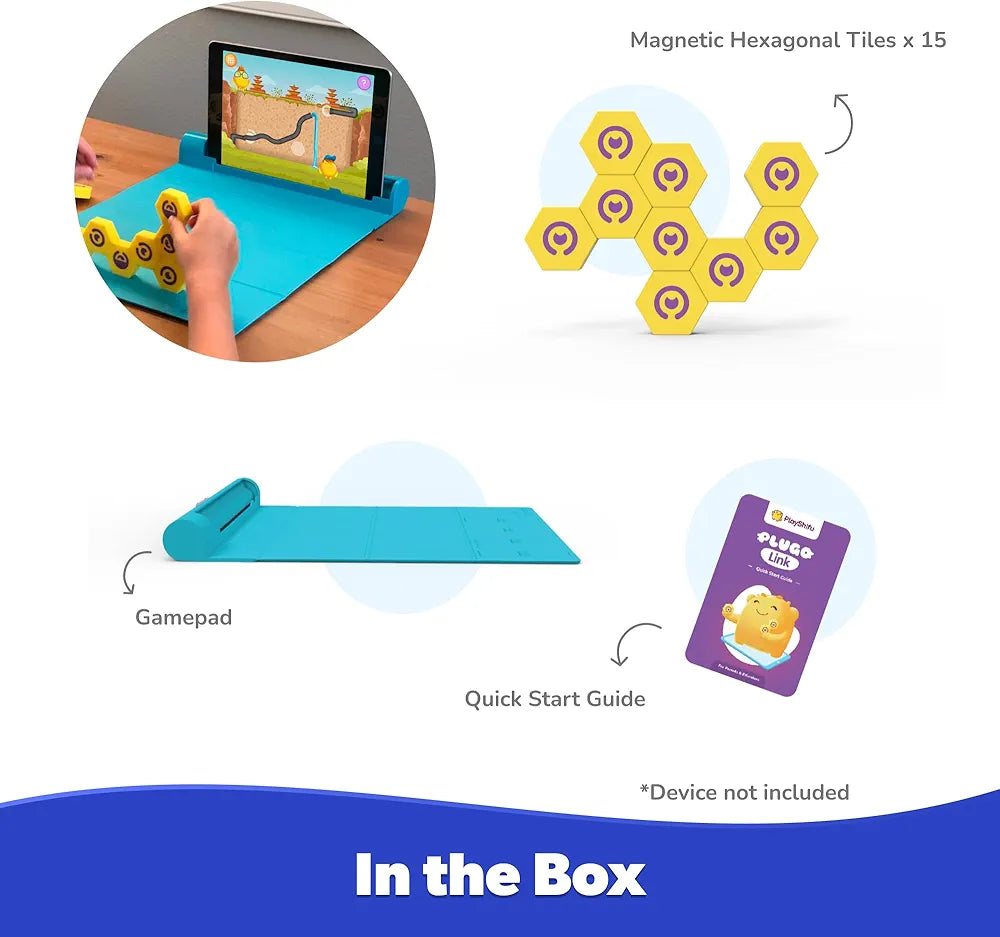 Playshifu Plugo Link Magnetic Building Blocks Kit With Stem Puzzles For Kids Ages 4-10 Year Yellow Pack Of 1