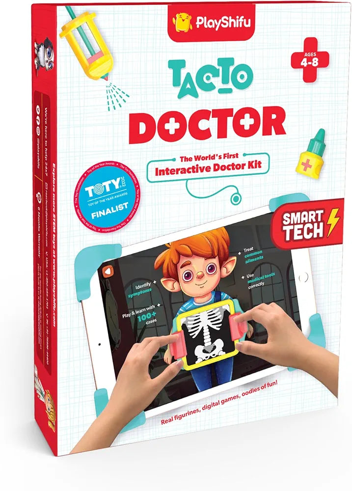 PlayShifu Doctor Kit for Kids Tacto Doctor Tech-Powered Pretend Playset with 12 Tools & 3 Games STEM Learning Toy for Ages 4–10 Roleplay Gift for Boys & Girls Tablet Not Included