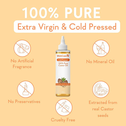 WishCare Premium Cold Pressed Castor Oil -200 ml